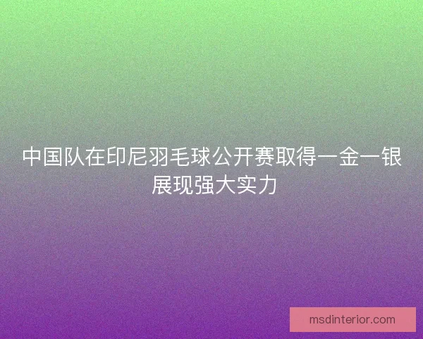 中国队在印尼羽毛球公开赛取得一金一银 展现强大实力